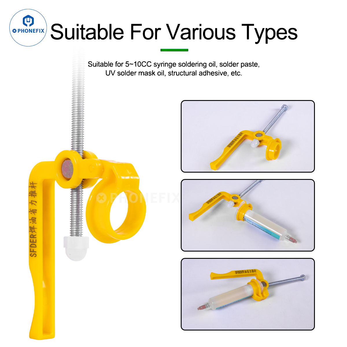 Phonefix Solder Paste Dispenser Manual Extruder Booster  Welding Green Oil Glue Rod Boosters Discharge Oil Propulsion Tool