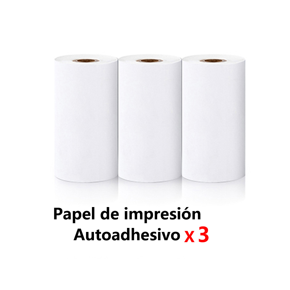 Mini impresora de papel térmico, etiqueta adhesiva colorida, papel autoadhesivo para foto inalámbrica Bluetooth, impresora sin tinta de 57mm
