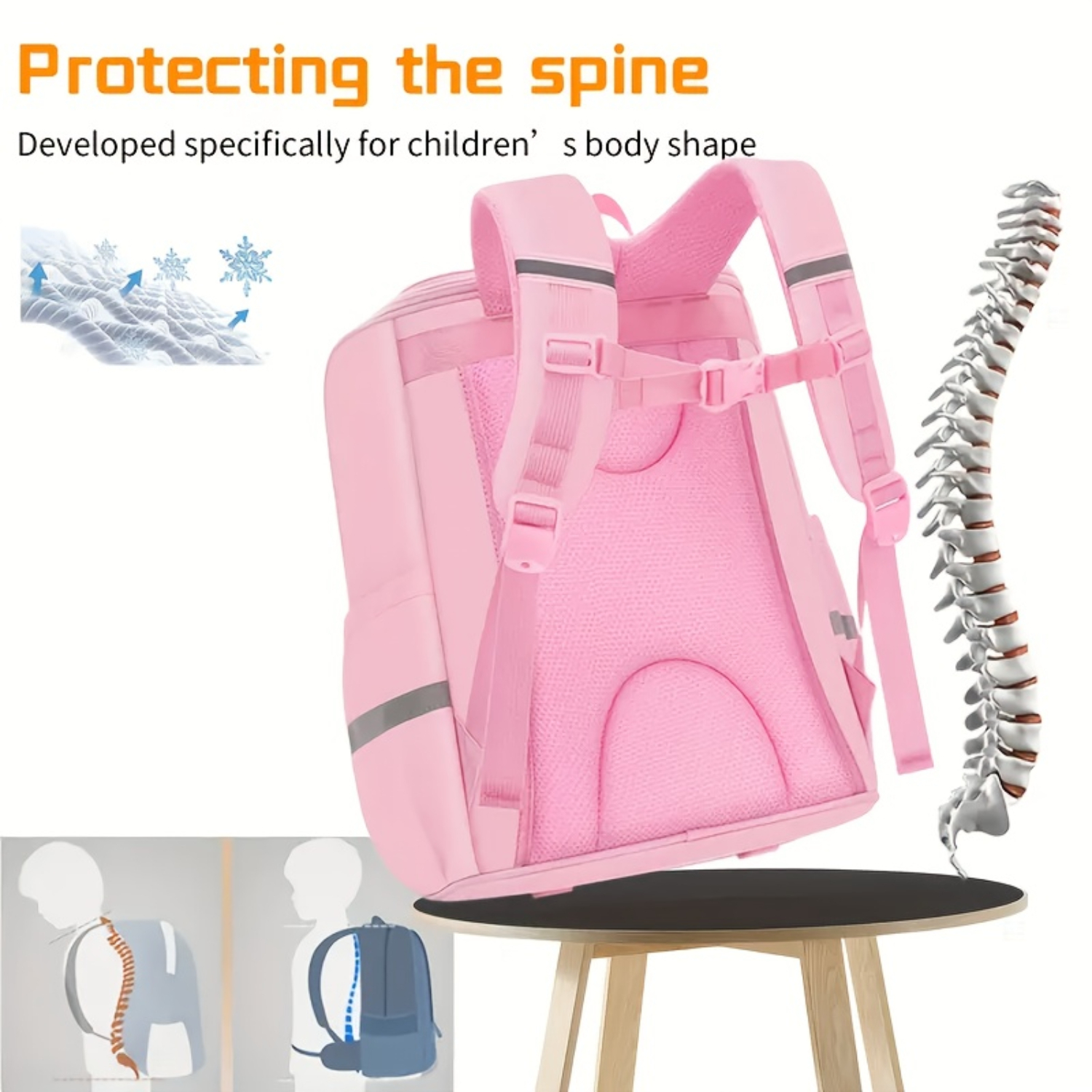 1pc 大容量フェイクレザーバックパック - スタイリッシュなスクールバッグ