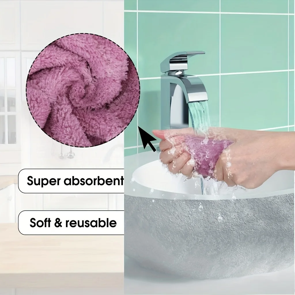 10 pezzi panni in microfibra asciugamani multiuso per lavare i piatti per stoviglie stracci per pulizia a doppia faccia accessori da cucina