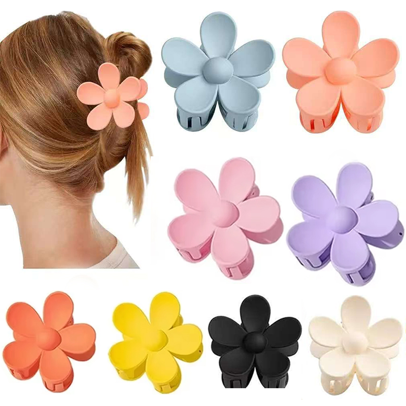 Grote Bloem Klauw Clips Voor Vrouwen Dik Haar Meisjes Dasiy Sterke Hold Matte Haarklemmen Hoofddeksels Barrette Haaraccessoires