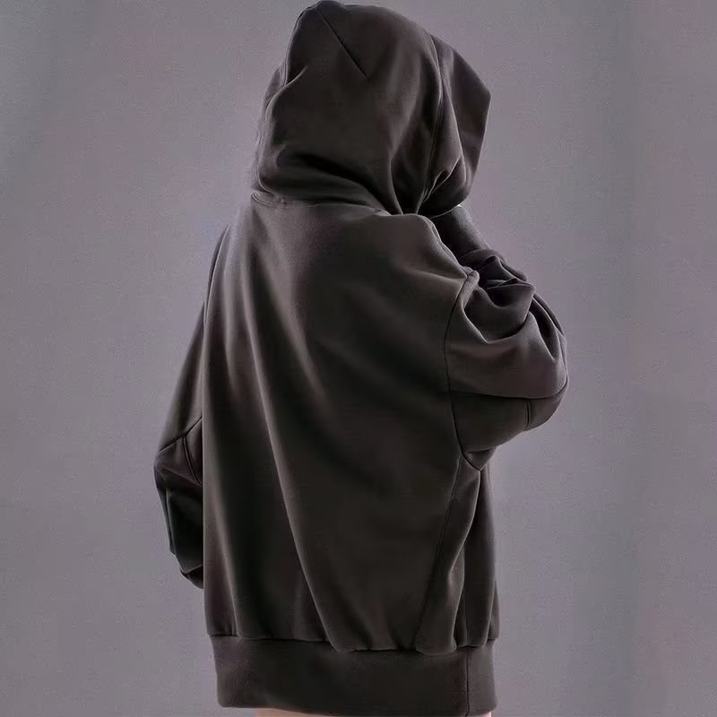 남성용 자수 터틀넥 스웨터 일본 닌자 후드 가을 힙합 양털 포켓 streetwear Oversize Y2K Hoody