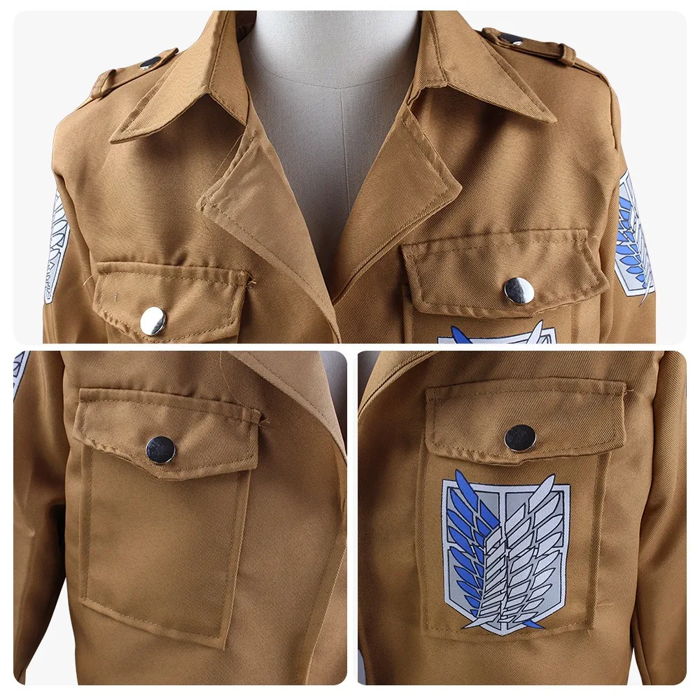 코스프레 애니메이션 Levi Ackerman Mikasa Ackerman 코스프레 의상 Eren Jaeger 의상 Hange Zoe 코스프레 의상 AOT 풀 세트