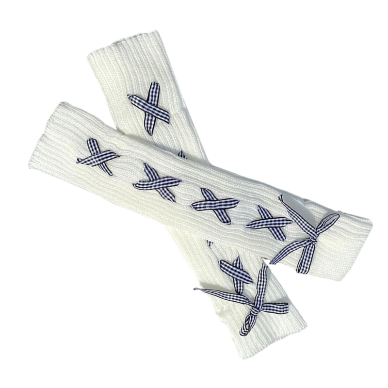 Вязаные гетры женские балетные длинные гетры с лентой для девочек балетные чулки теплые перчатки