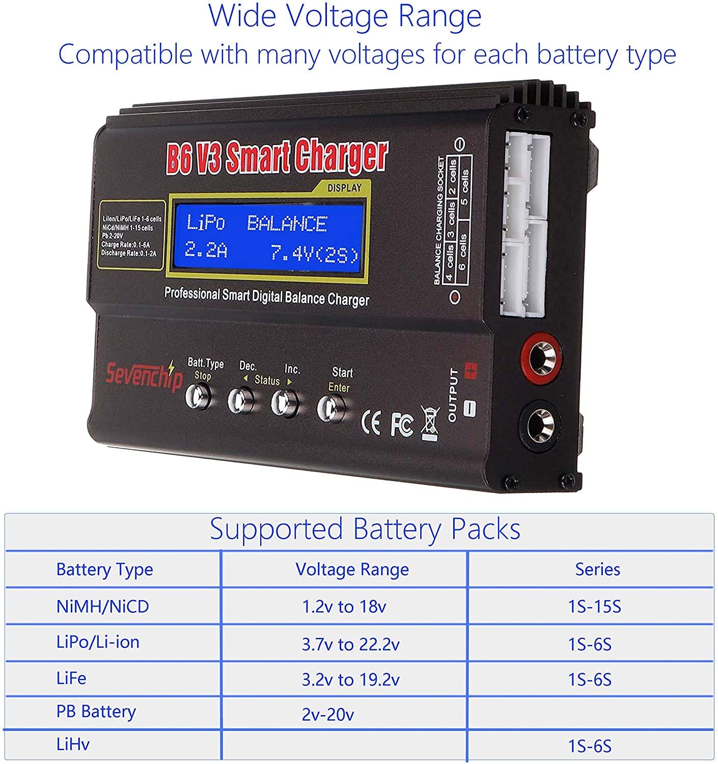 iMAX B6 V3 80 ワット 6A バッテリー充電器 LiHv Lipo ニッケル水素リチウムイオン Ni-Cd デジタル RC 充電器 Lipro バランス充電器放電器 15V 6A アダプター