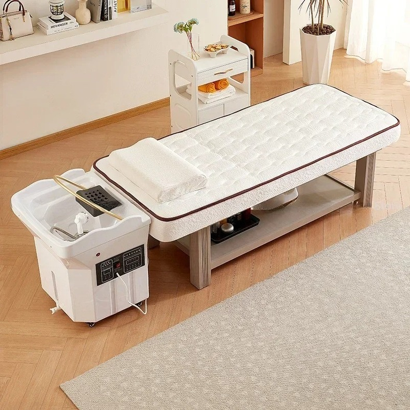 Chaises de salon de coiffure précieuses à l'eau, lit, artefact portable, fumigation, douche, chaise de shampoing, têtes de lit, meubles