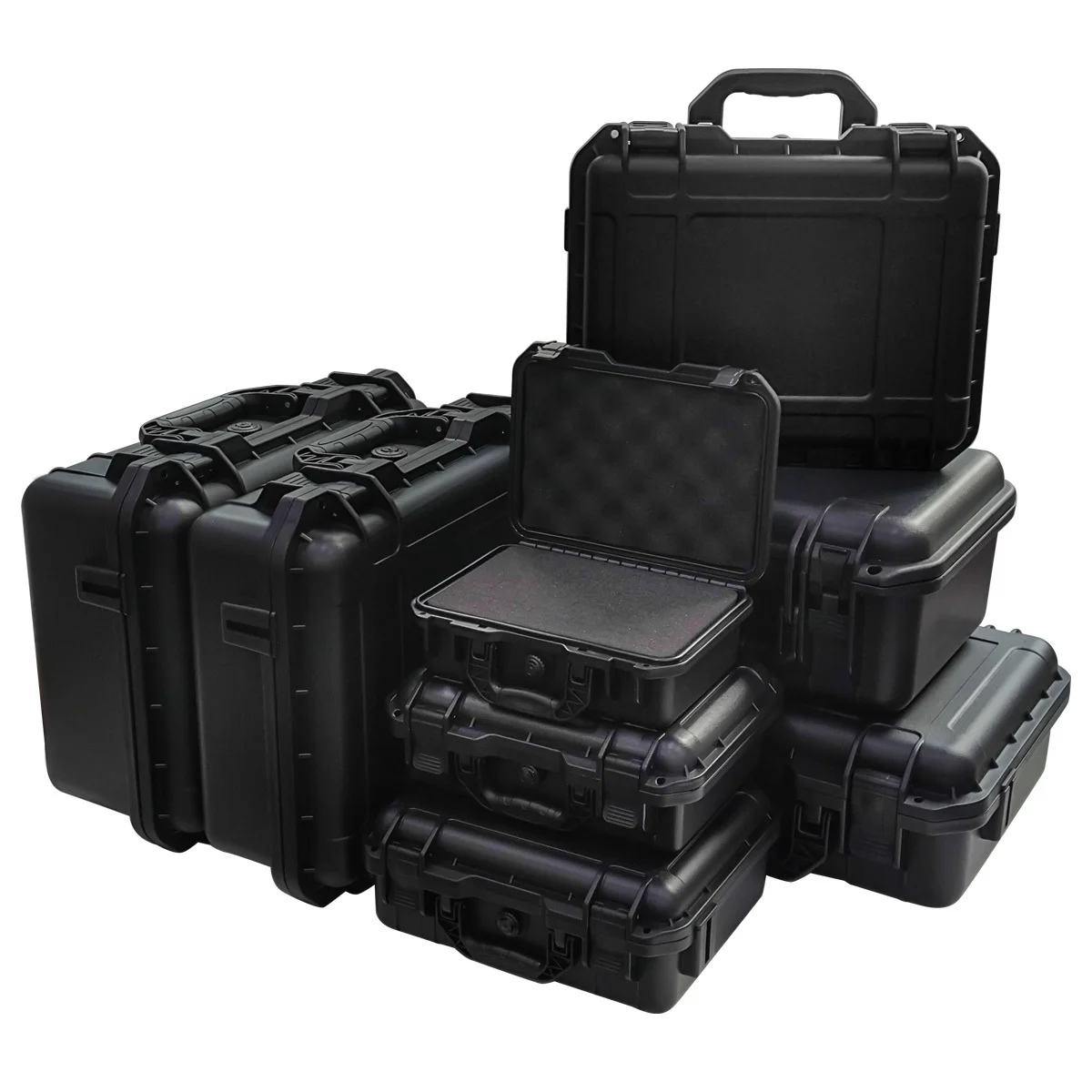 1 Waterproof Heavy-duty Protective Toolbox with Pre Cut Sponge Inserts - Durable Plastic, Shockproof Equipment Storage Box