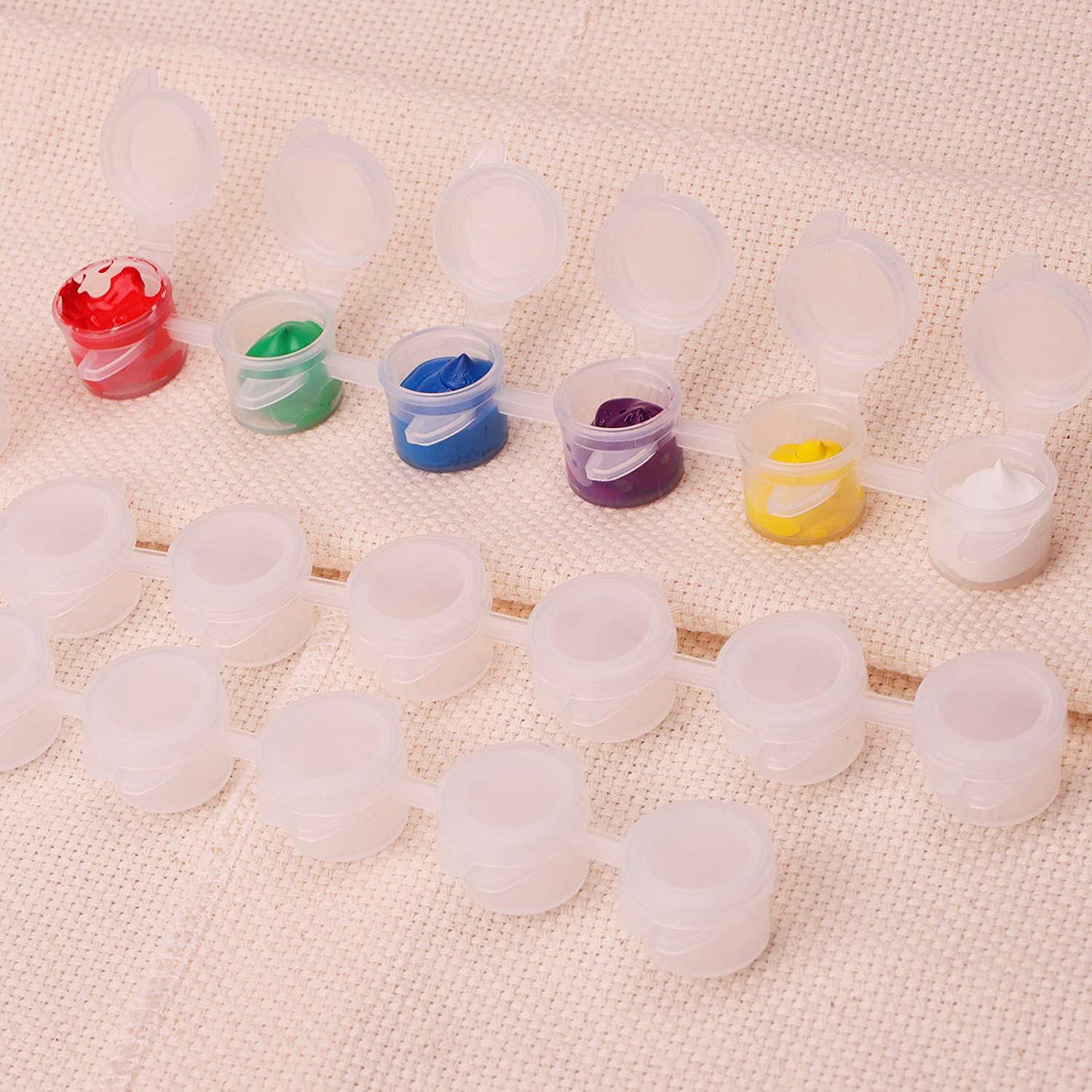 空のペイントストリップと20個のペイントブラシ、ペイントカップ、透明なプラスチック製の保管容器、3ml、0.17オンス、最新、20ストリップ、120ポット
