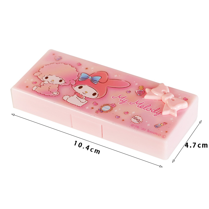 Kawaii Cartoon Hello Kitty Y2K Square Storage Box Cute My Melody Anime Student Portable Desktop Hairpin Storage Box Girls Gifts