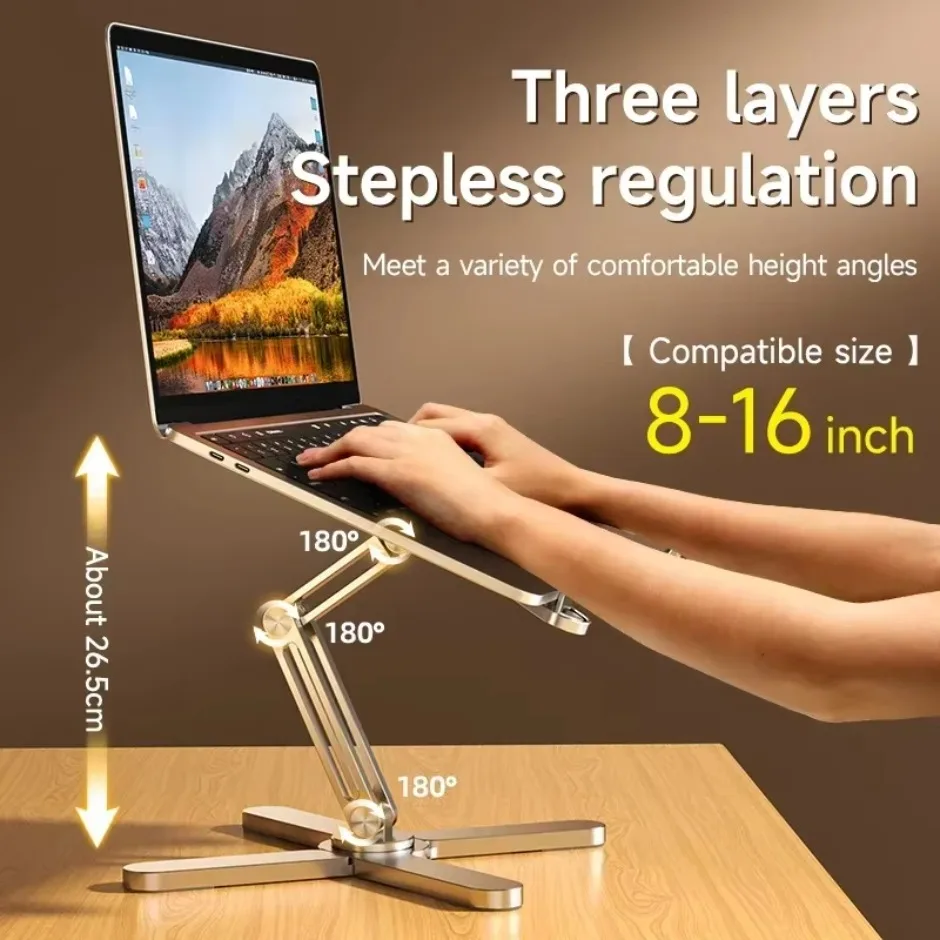 360 Degrees Rotating Desktop Stand Laptop Stand Portable Folding Laptop Stand for Desk Collaborative Work Fits All MacBook