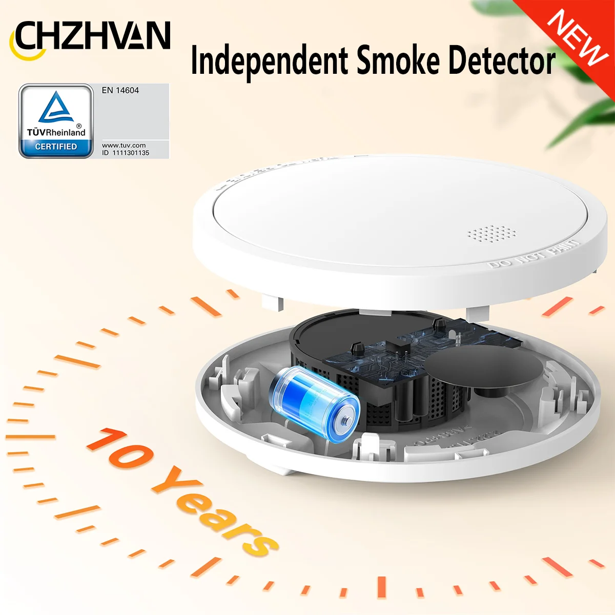 CHZHVAN Independent Smoke Detector built-in 10 Year battery Smoke Alarm for Home security protection system Fire Detector Alarm