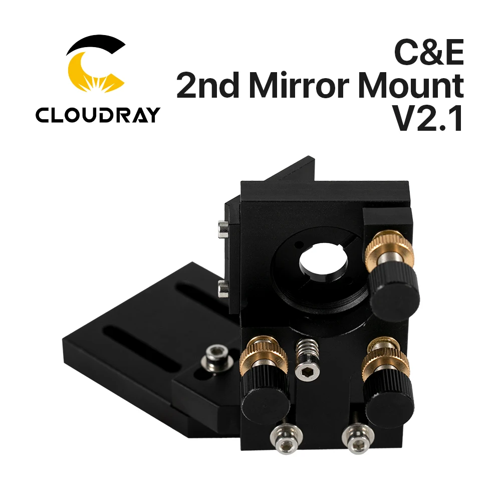 Cloudray CO2 noir deuxième support Laser miroir 25mm support intégré pour Machine de gravure Laser
