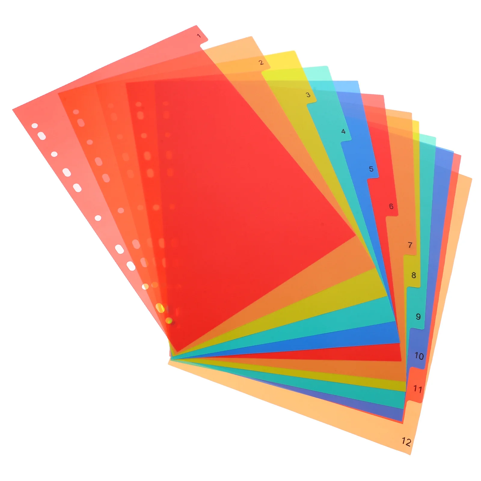 A4 Separated Loose Leaf Page Dividers Folder Number File Pp Book Binder Plastic Binder Tabs Book Binder Dividers A4 Page Marker