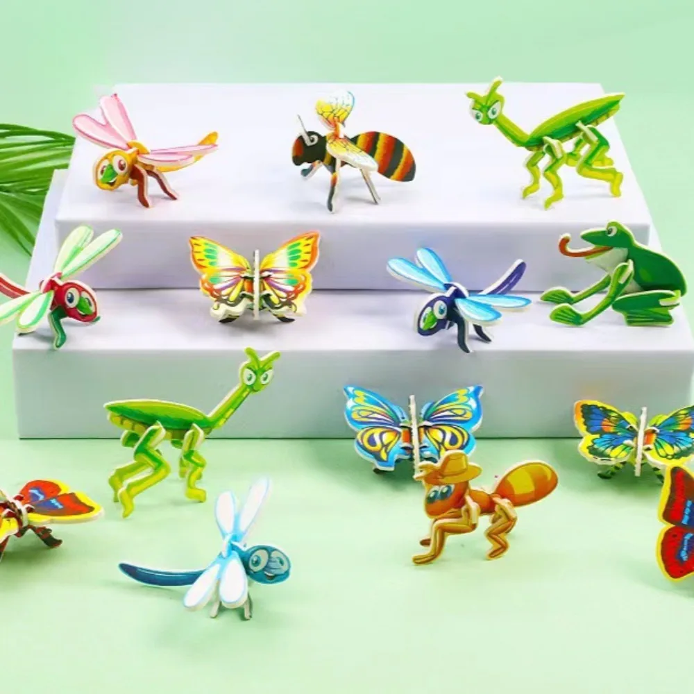 Funny Insect Paper Jigsaw Puzzles Educational Toys for Kids 3D Foam Splicing Models Children Birthday Party Favors Puzzle Toys