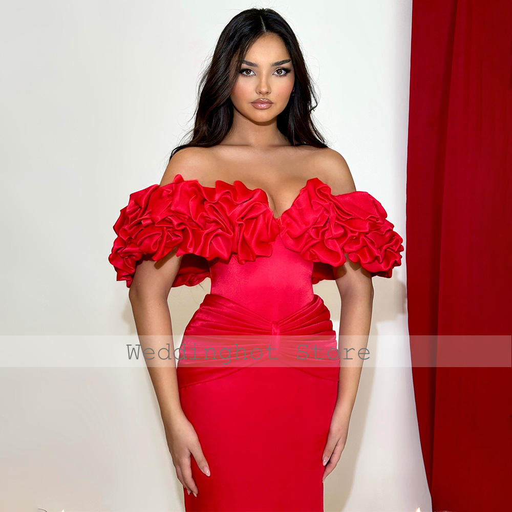 Robe de Soirée de Luxe Rouge pour Femme, Fourreau/Colonne, Plissée, Dos aux, à Lacets, Tenue de Bal Formelle