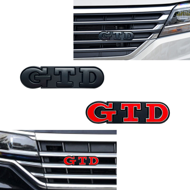 Dekorasi stiker mobil lencana Emblem krom Grille depan 3D Metal GTD untuk Jetta Golf 4 5 6 7 MK4 MK5 MK6 MK7 Polo GTD