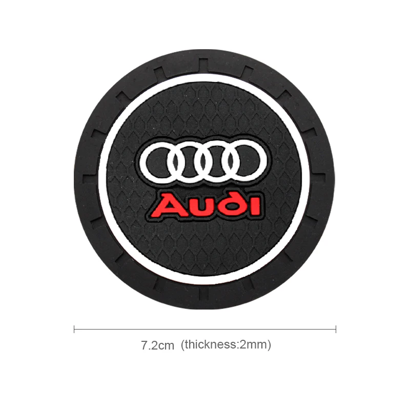 Posavasos de PVC de 2 piezas para coche, alfombrilla antideslizante para taza de agua, accesorios para Audi Sline A4 TT A6 A3 A8 A1 A5Q3 Q5 Q7 Q8