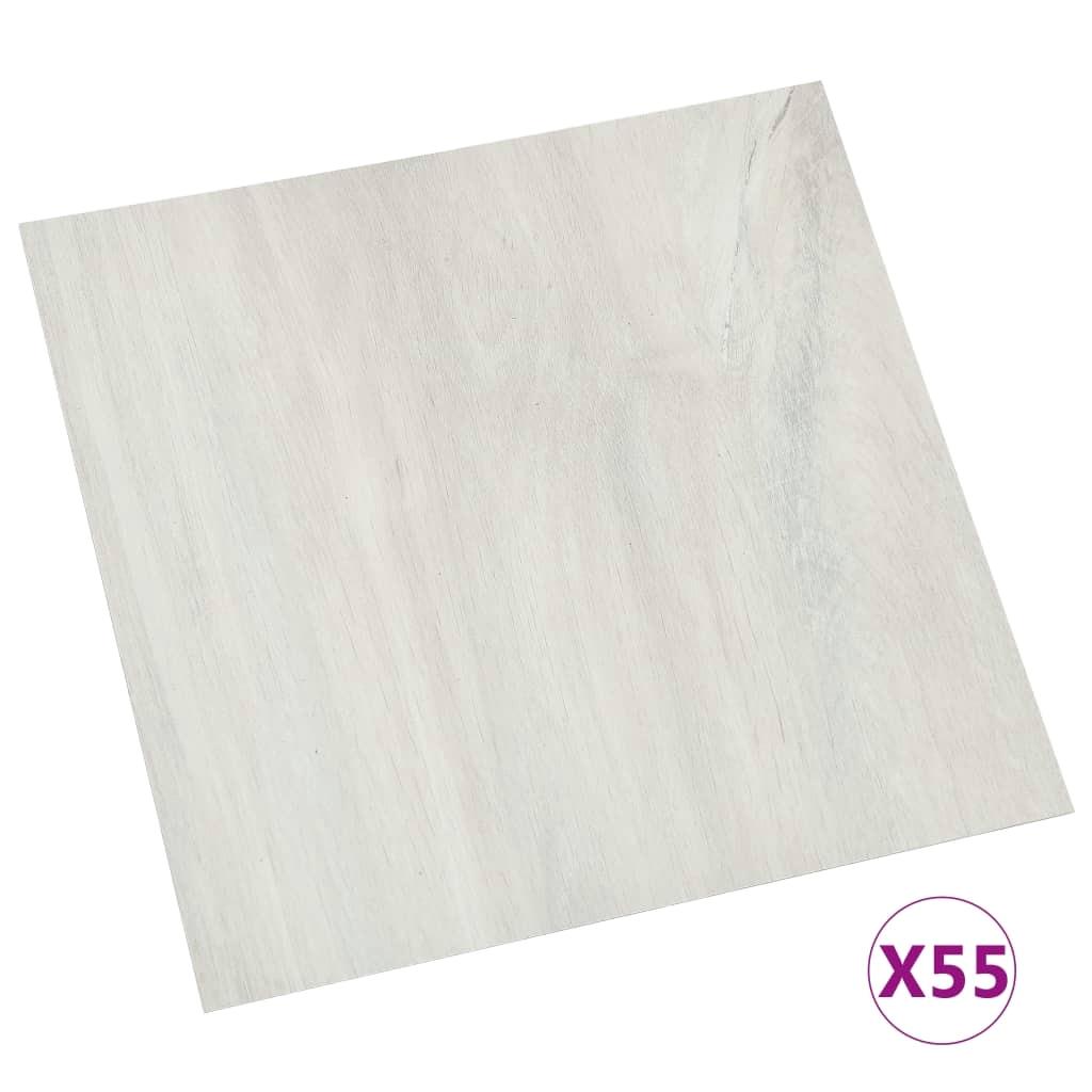 55 PCS Self-Adhesive PVC Flooring Planks - 5.11 m² Cream Color - Easy Installation & Durable