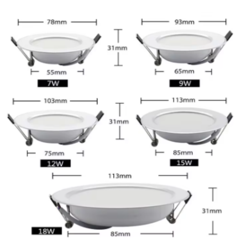 Spot LED Downlight plafond AC 220V 240V 9W 12W 15W 18W 21W projecteur froid chaud blanc rond encastré lampe LED Spot éclairage