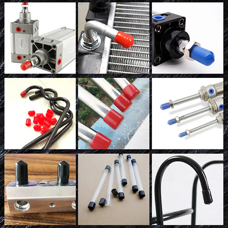 Silicone End Caps Rubber Cap Insulation Soft Cover Seals Thread Protection Sleeve Stopper Black Sealing Lid Sheath Outer