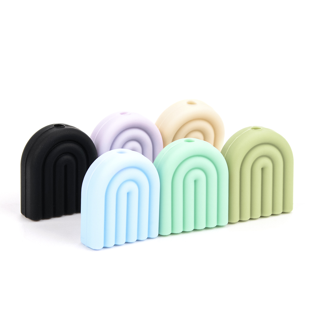 Lofca 40 Chiếc Cầu Vồng Cho Bé Viền Silicone Đồ Chơi Cho Bé Tự Làm Thực Phẩm Miếng Dán Núm Vú Giả Dây Chuyền Vòng Cổ Trang Sức Hoạt Hình Phụ Kiện
