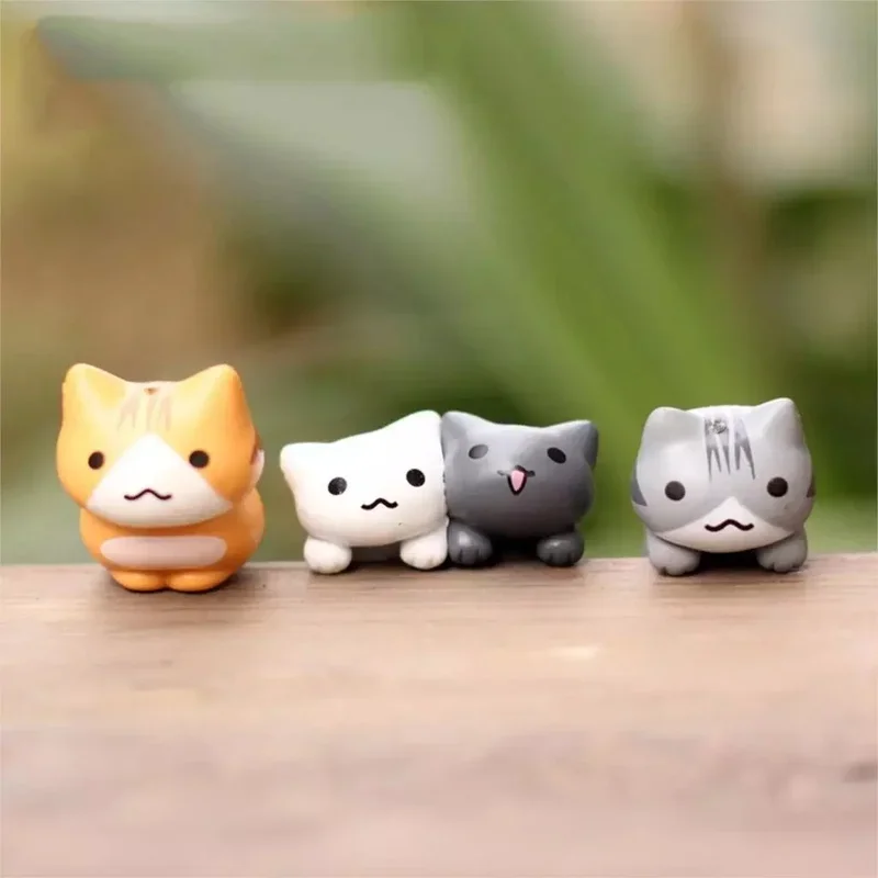 6ชิ้น/เซ็ตการ์ตูนแมวกวักนำโชคเมล็ดพันธุ์บอนไซตกแต่งเพชรประดับของขวัญขนาดเล็กจิ๋วลูกแมวภูมิทัศน์ไมโครน่ารัก