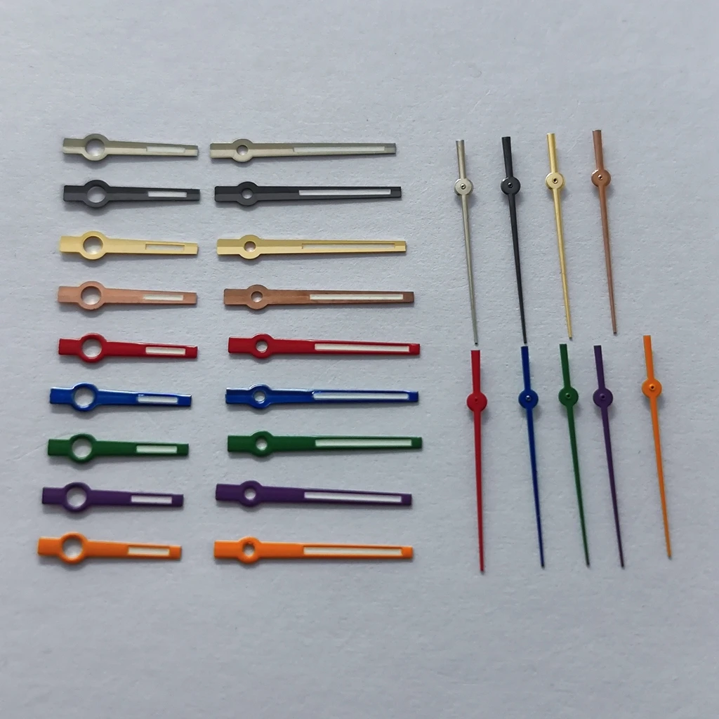 Alta qualità NH35 NH36 NH38 NH70 NH72 4R35 4R36 Lancette dell'orologio Verde luminoso Oro rosa Argento Oro Pistola Rosso Blu Orologi Puntatori