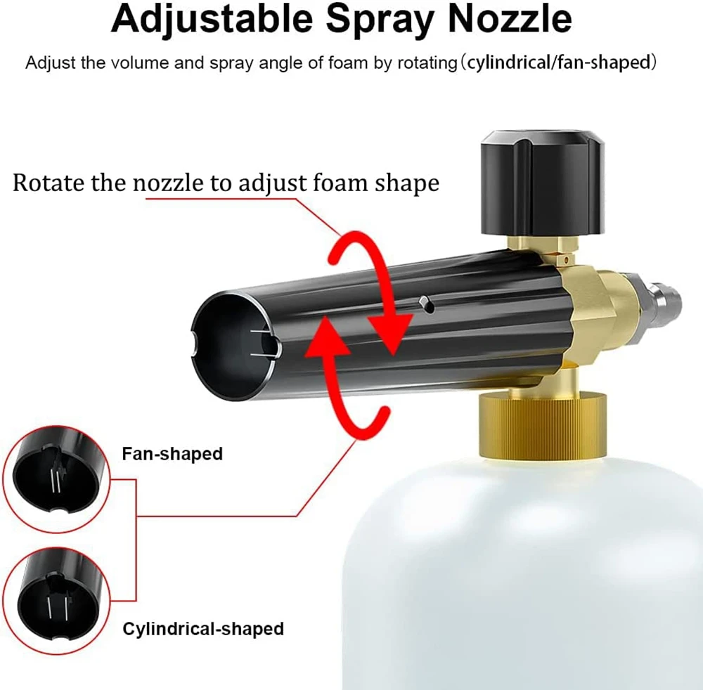 1L Snow Foam Lance Car Foam Cannon Pressure Washer Jet Wash Quick Release Adjustable Nozzle Foam Dispenser for Pressure Washer