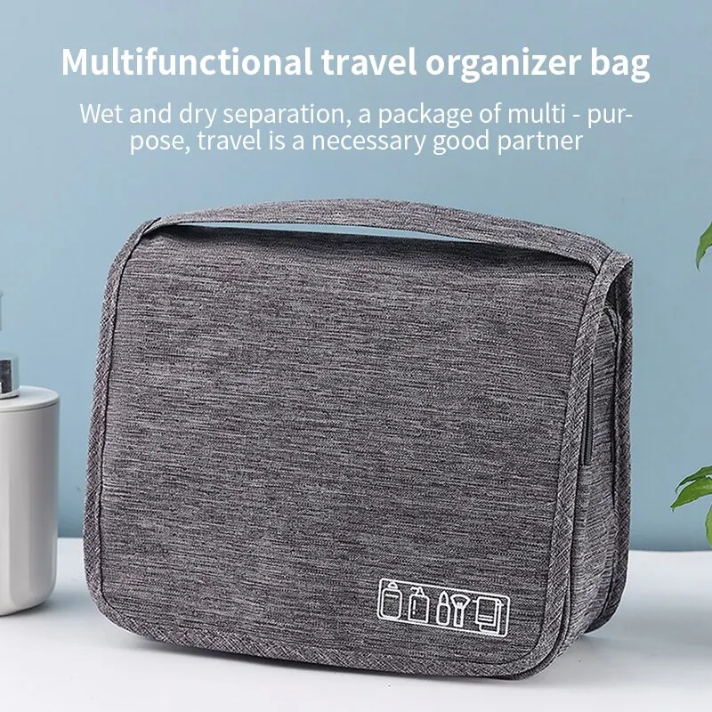 Organizador plegable para artículos de tocador, bolsa de almacenamiento colgante, estuche de maquillaje para baño, bolsa de cosméticos, bolsa de viaje para negocios