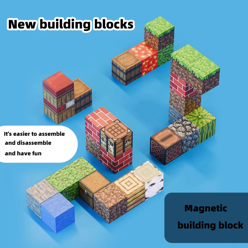 Magnetic building blocks toy building blocks full set of children's DIY assembly toy building blocks table building games June 1