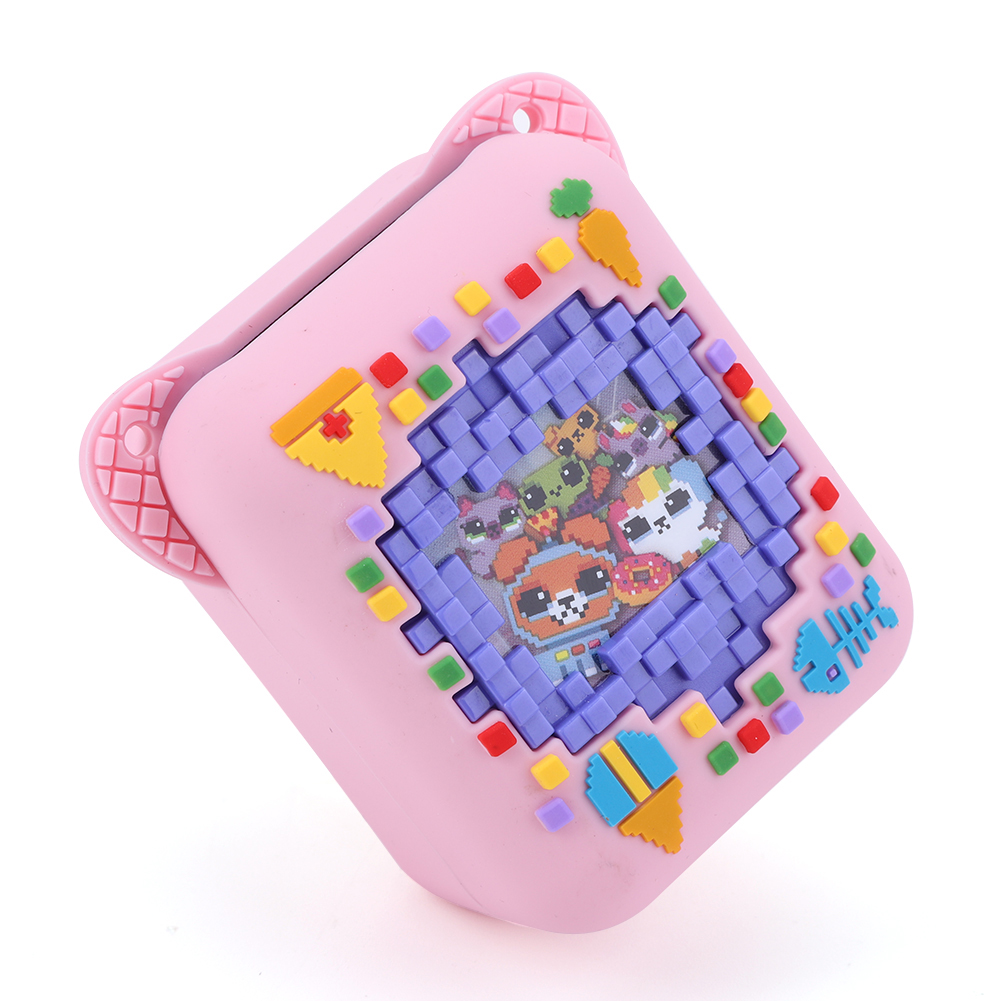 シリコン保護ケース ストラップ付き トラベルケース 耐衝撃 落下防止 3D フードプリント Bitzee バーチャル電子ペット用