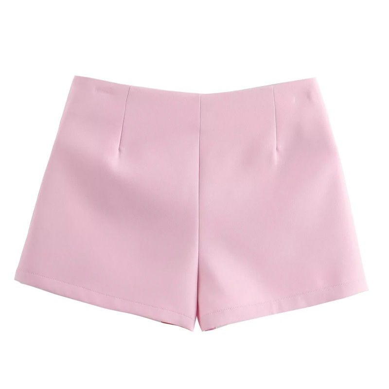 TRAF 弓ピンクスコート女性のためのハイウエストミニ白スカートパンツファッション夏の女性のスコートストリート非対称キュロット