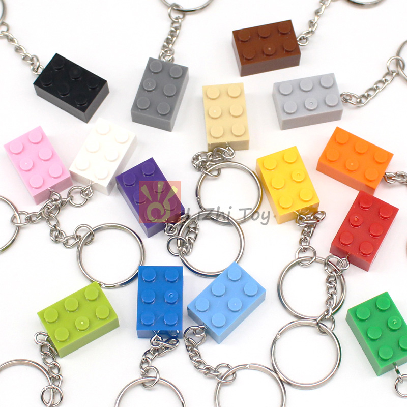 5-15 Uds colorido 3002 ladrillo 2x3 llavero juguetes de bloques de construcción niños regalo creativo Compatible con llavero de ladrillo MOC