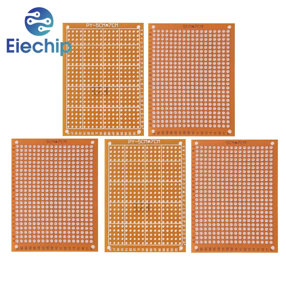 5 uds 5X7CM 7x9CM placa prototipo PCB DIY placa de circuito Universal 5*7cm 7*9cm Kit de electrónica PCB de un solo lado