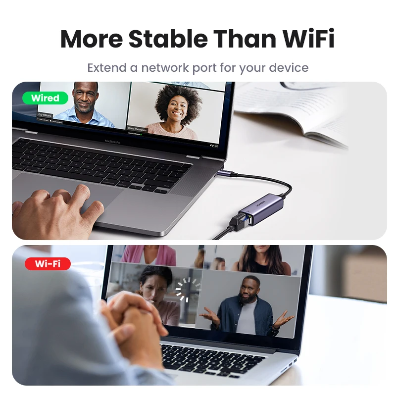 UGREEN USB Ethernet 1000 Мбит/с USB C к RJ45 Lan Thunderbolt 3 для ноутбука ПК MacBook Samsung Windows Type C сетевая карта интернет