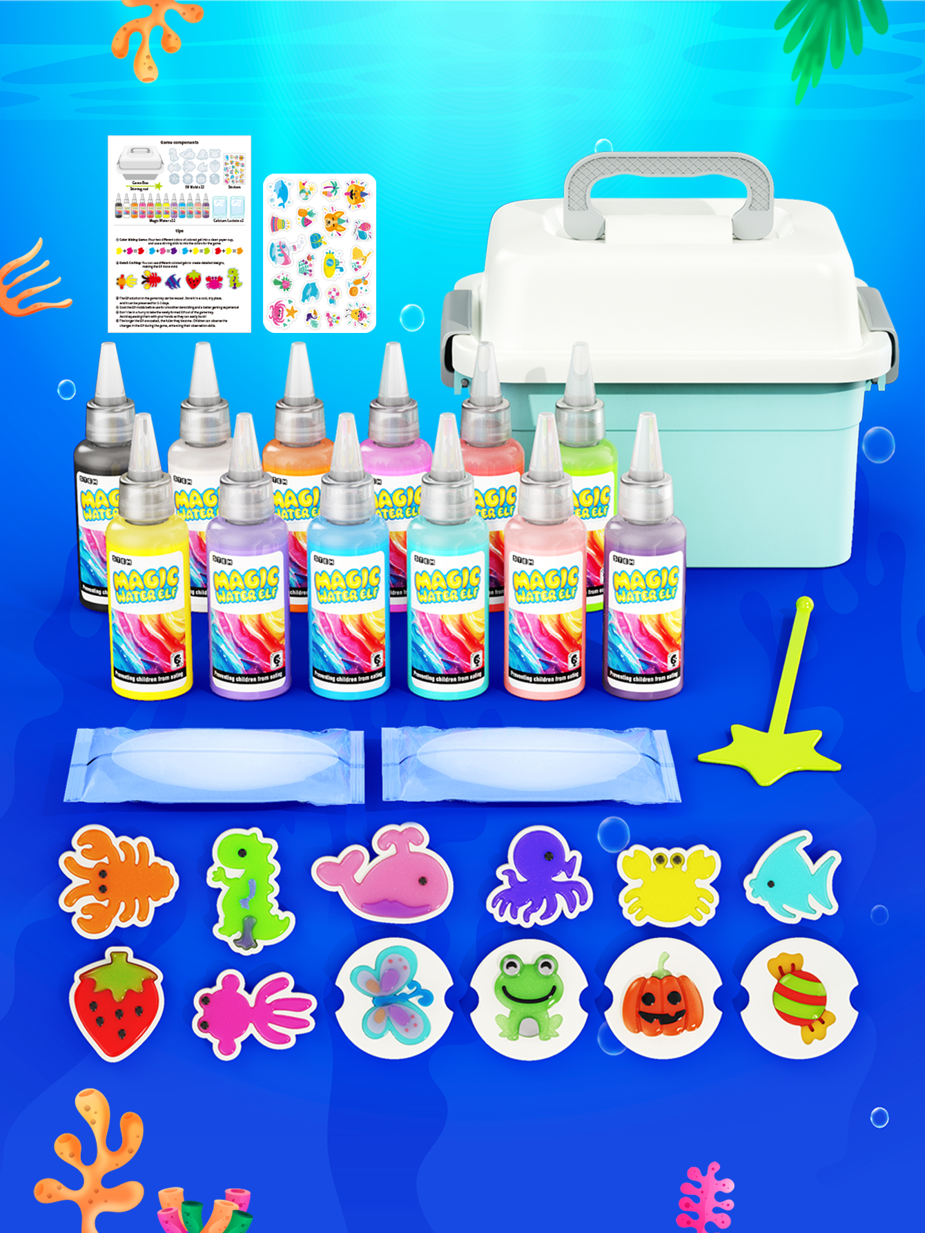 Lustiges wissenschaftliches Experimentierset, DIY magischer 3D-Wasserelfe, Graffiti-Malerei, schwimmendes Spielzeug