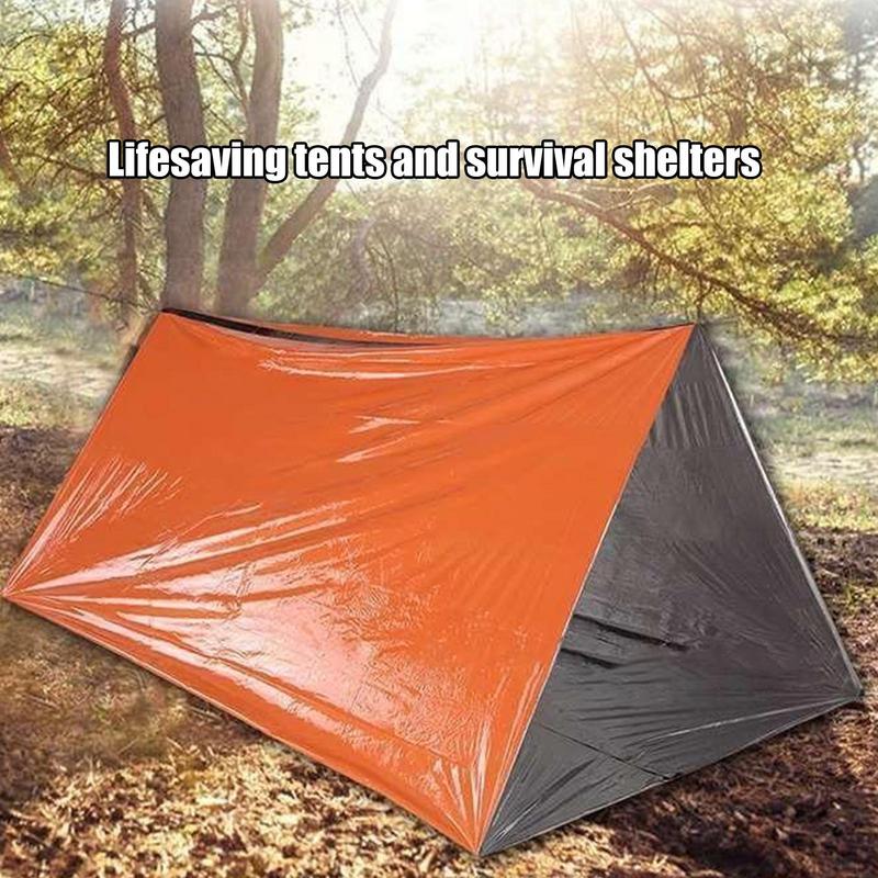 Survival Shelter เต็นท์เดินป่าน้ําหนักเบากลางแจ้ง Camping เดินทางกันสาดผ้าใบกันน้ําแบบพกพาป้องกันทุกสภาพอากาศ
