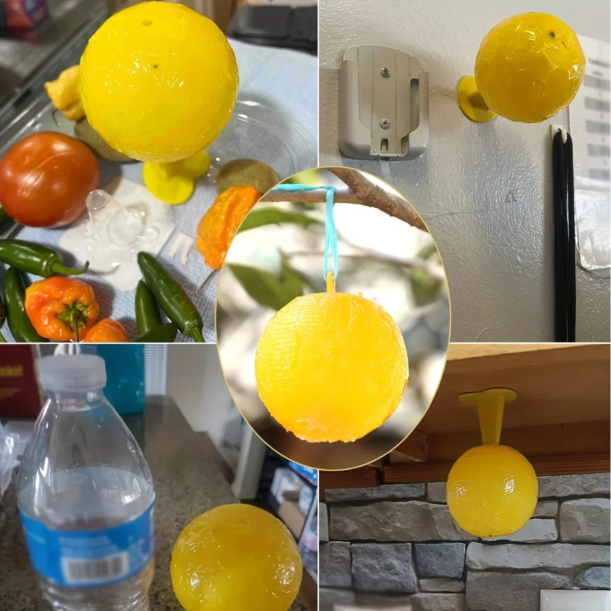 1pc, 과일 파리 공 플라이 볼 트랩 끈적 곤충 공 감귤류 바늘 말벌 노란색 녹색 모기 공 트랩 버그 트랩
