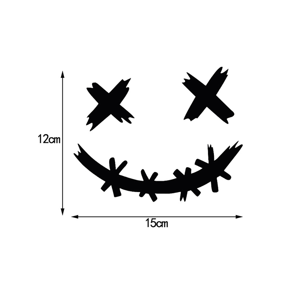 Wasserdichte reflektierende Aufkleber für Motorradhelm, Dämon lächelndes Gesichtsaufkleber, Karosseriedekoration, Autoaufkleber, Laser