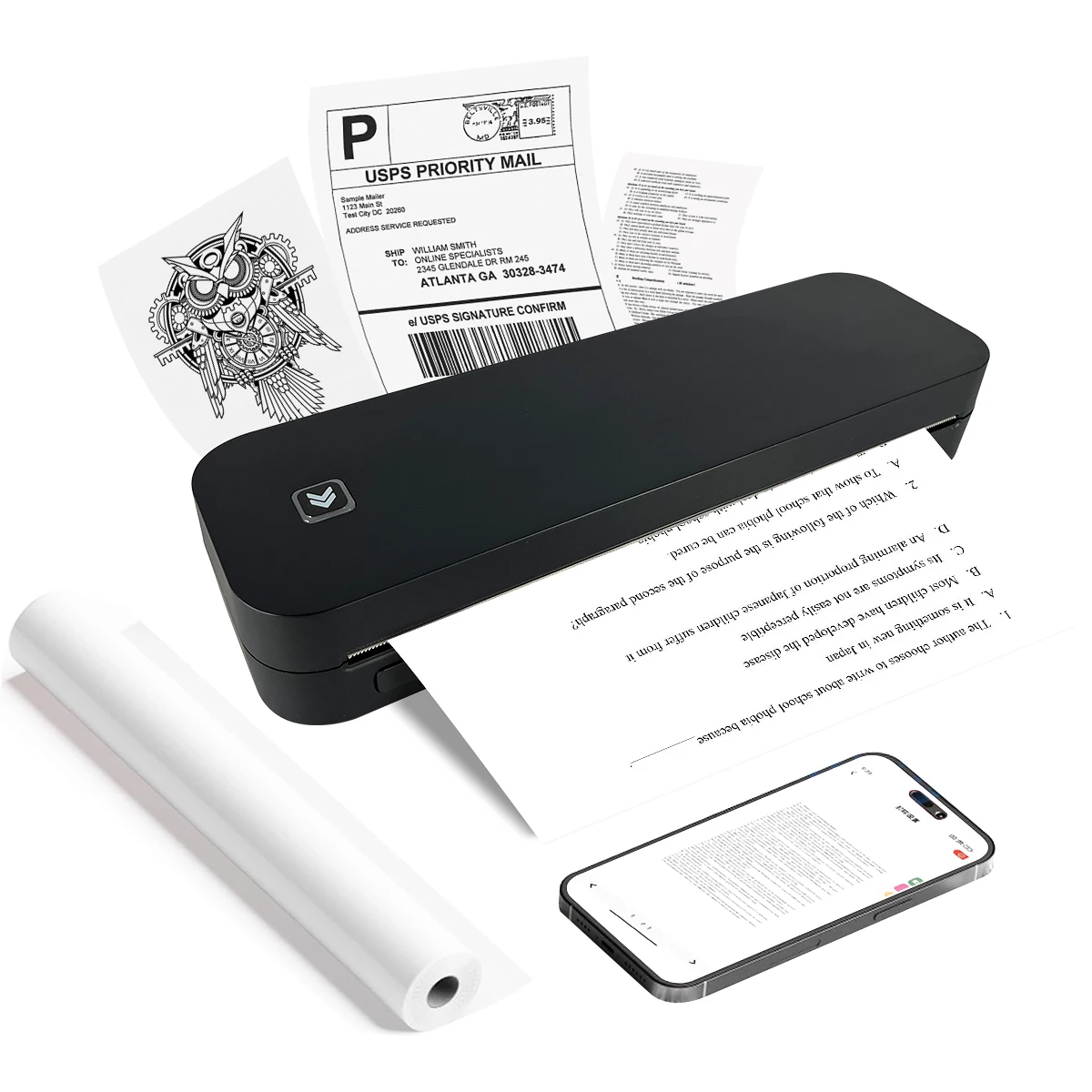 A4 Thermodrucker 203DPI Bluetooth Taschenfotodokumentendrucker Memo Note Tattoo Drucken Drahtloser tintenloser Thermodrucker