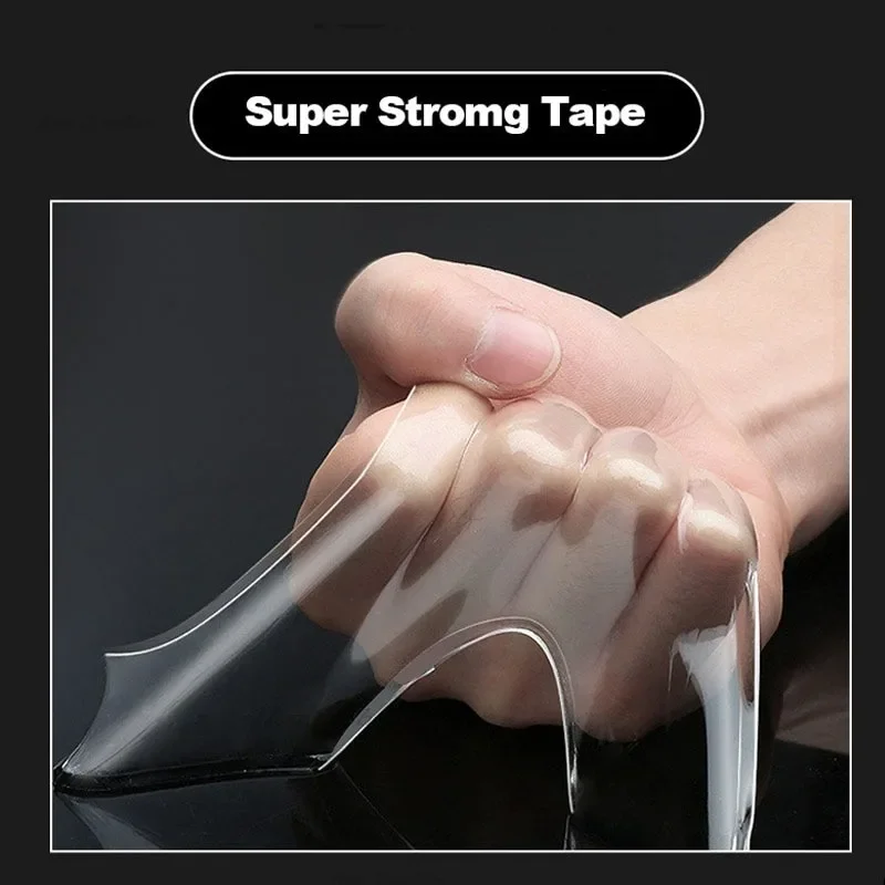 Nano cinta adhesiva de doble cara potente, pegatinas para espejo de pared, cinta autoadhesiva impermeable, suministros navideños para el hogar