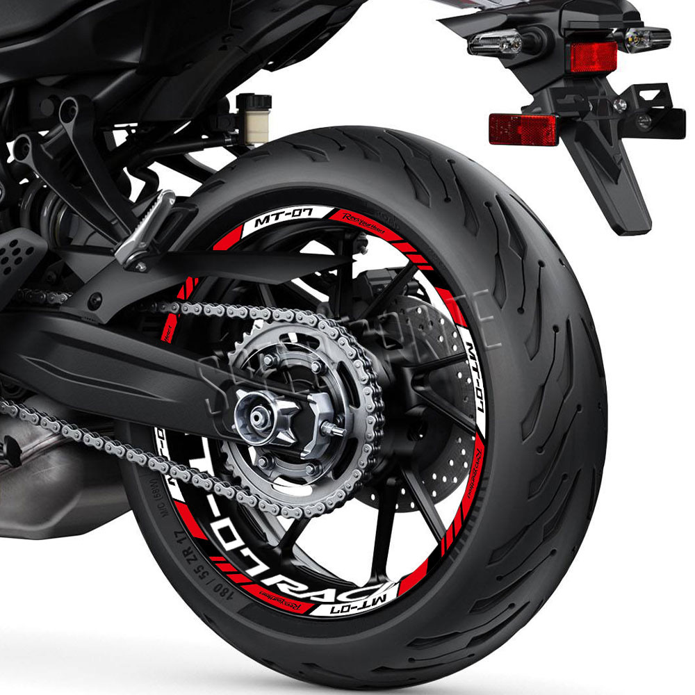 Para MT07 MT-07 mt 07 accesorios reflectantes para motocicleta pegatina para rueda calcomanías para cubo cinta decorativa a rayas impermeable