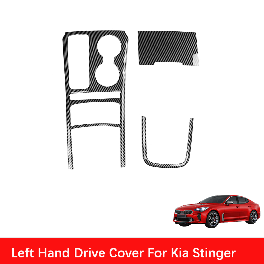สําหรับKia Stinger 2018-2023 คอนโซลกลางอัตโนมัติภายในคอนโซลเกียร์Shift Centralถ้วยน้ํากล่องเก็บกรอบLHD/RHD