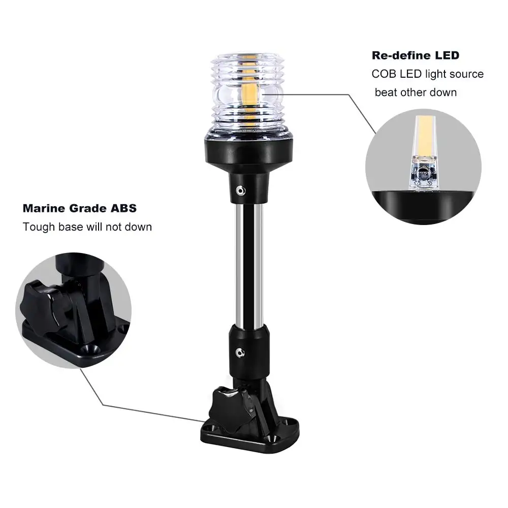 NEW Fold Down 360 Degree LED Boat Navigation Light for Yacht Marine Anchor Light 12~24 V Sailing Signal Light  Boat Accessories