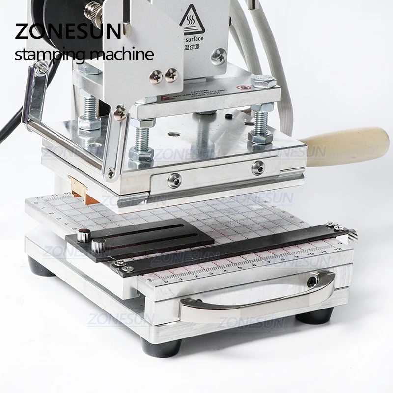 ZONESUN ZS110 Slidable Workbench Thermal Press Digital Leather Wood PVC Paper Hot Foil Stamping Machine Embossing Tool 10*13cm
