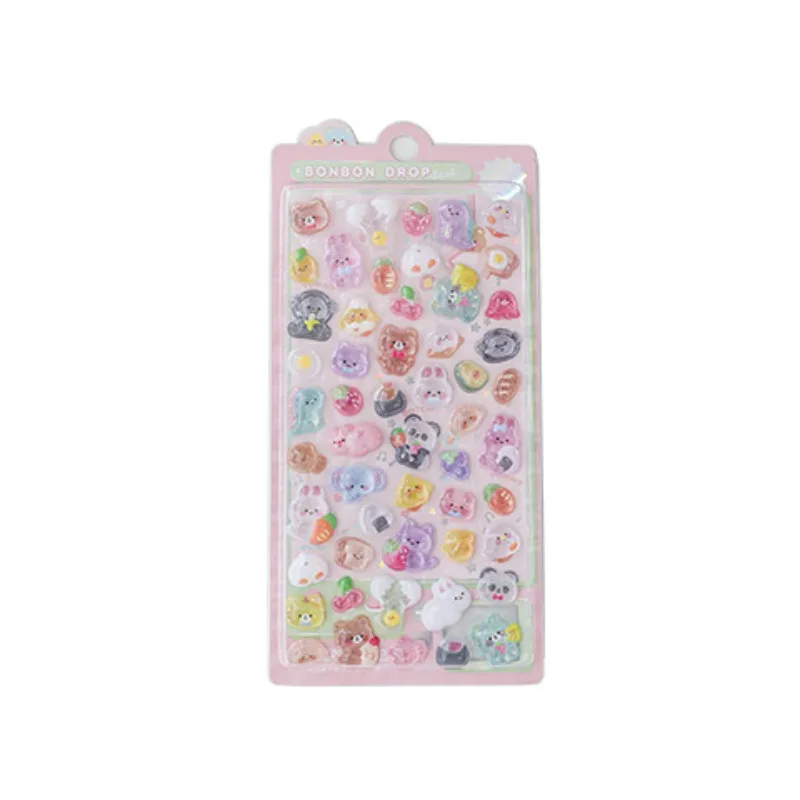 Kawaii Cartoon Stereo Sticker for Journal Scrapbook Lovely Animal Phone Guitar Sticker DIY Decor Nail Stickers Student supplies
