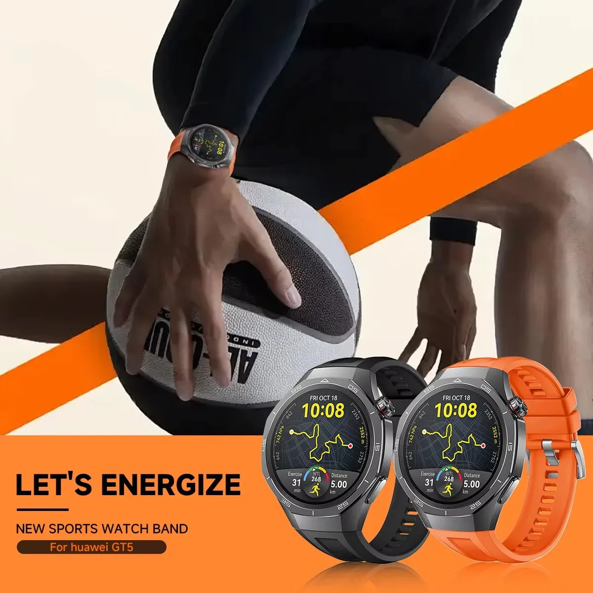 Oficjalny silikonowy pasek do Huawei Watch GT 5 Pro 46mm 22mm Miękka sportowa opaska na nadgarstek do Huawei Watch GT 5 Pro Smart Watch Bracelet