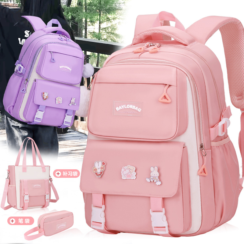 New middle and high school students schoolbag girls large capacity burden reduction children backpack