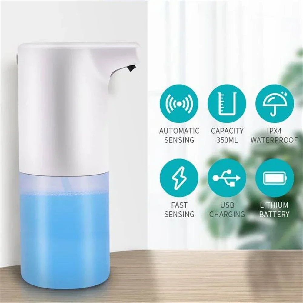 Dispensador automático de espuma con Sensor, sin contacto, capacidad de carga tipo C, dispensador de jabón líquido inteligente, dispensador de jabón con Sensor infrarrojo