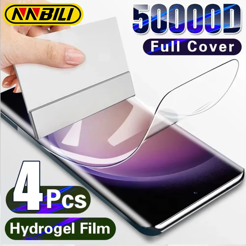 NNBILI 4 stuks Hydrogel Film Voor Samsung Galaxy S24 S23 S22 S21 S20 Ultra Plus Screen Protector Voor Samsung S25 Ultra S20 S21 FE